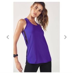Fabletics Purple/ Eggplant/ Plum Mesh Side Karlie Athletic Tunic Tank Top